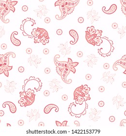 Paisley seamless floral pattern. Damask vintage background