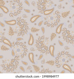 Paisley seamless floral pattern. Damask vintage background