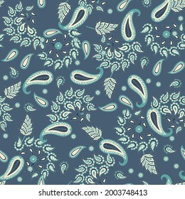 Paisley seamless floral pattern. Damask vintage background