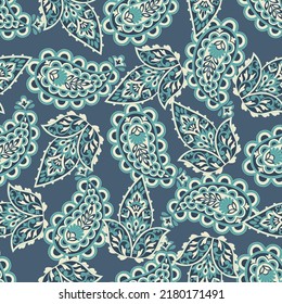 Paisley seamless floral pattern. Damask vintage background
