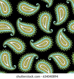 Paisley seamless floral pattern. Turkish, Indian, Persian background. Vector illustration