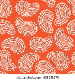 Paisley seamless floral pattern. Turkish, Indian, Persian background. Vector illustration