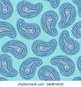Paisley seamless floral pattern. Turkish, Indian, Persian background. Vector illustration