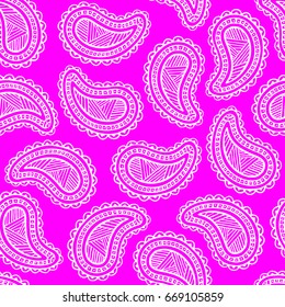 Paisley seamless floral pattern. Turkish, Indian, Persian background. Vector illustration