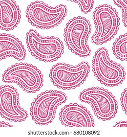 Paisley seamless floral pattern. Turkish, Indian, Persian background. Vector illustration