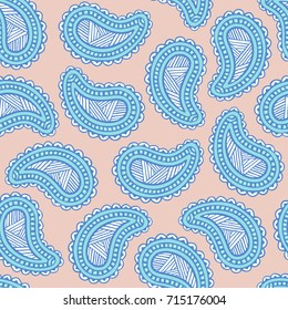 Paisley seamless floral pattern. Turkish, Indian, Persian background. Vector illustration