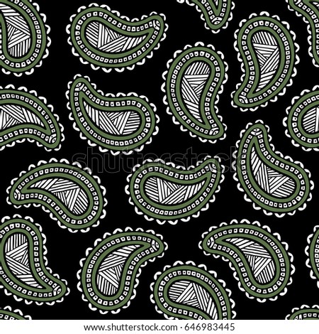 Paisley seamless floral pattern. Turkish, Indian, Persian background. Vector illustration