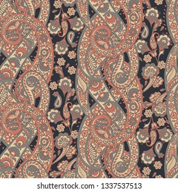 Paisley seamless floral pattern. Vector  Damask vintage background