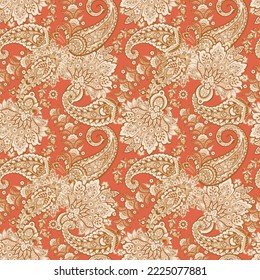 Patrón vectorial floral transparente. Fondo vintage en estilo batik
