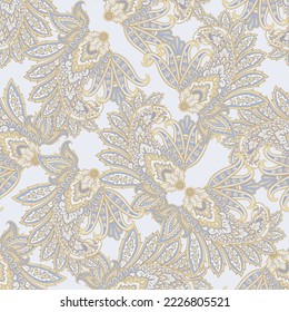 Paisley seamless floral vector pattern. Vintage background in batik style