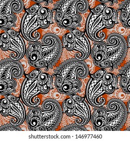 Paisley seamless lace pattern--model for design of gift packs, patterns fabric, wallpaper, web sites, etc.