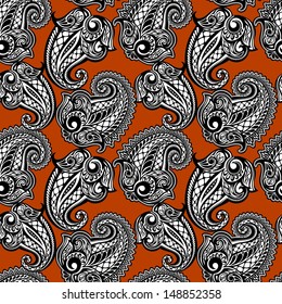 Paisley seamless lace pattern--model for design of gift packs, patterns fabric, wallpaper, web sites, etc.