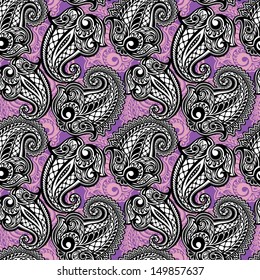 Paisley seamless lace pattern--model for design of gift packs, patterns fabric, wallpaper, web sites, etc.