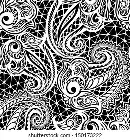 Paisley seamless lace pattern--model for design of gift packs, patterns fabric, wallpaper, web sites, etc.