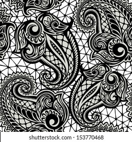Paisley seamless lace pattern--model for design of gift packs, patterns fabric, wallpaper, web sites, etc.