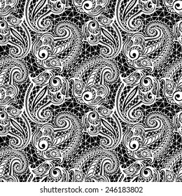 Paisley seamless lace pattern--model for design of gift packs, patterns fabric, wallpaper, web sites, etc.