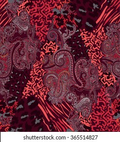 The Paisley seamless ornament with elements skins