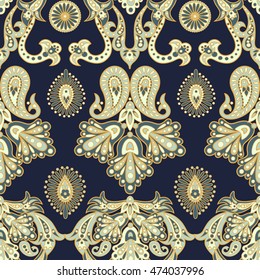 paisley seamless ornament. Vector illustration in Asian textile style