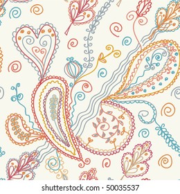 Paisley seamless ornate pattern