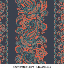 paisley seamless pattern. asian style vector background