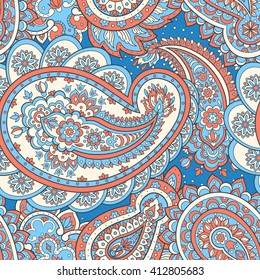 paisley seamless pattern. asian style vector background