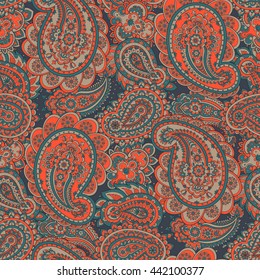 paisley seamless pattern. asian style vector background