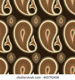 paisley seamless pattern. asian style vector background