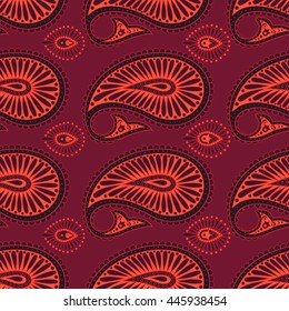 paisley seamless pattern. asian style vector background
