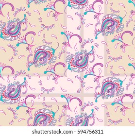 paisley seamless pattern. asian style background, Traditional east seamless drawing peyslinsky of a scarf. Ancient decorative flower ornament on background of ornament for fabric, packing paper