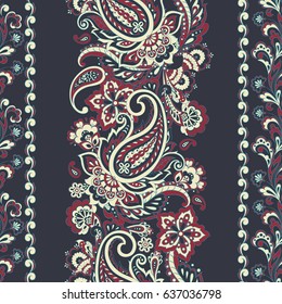 paisley seamless pattern. asian style vector background