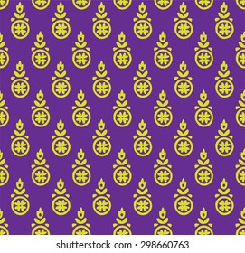 Paisley seamless pattern, block printed background, Indian motif ornament, vector