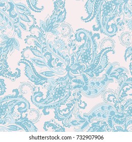 Paisley seamless pattern. Colorful damask vector background