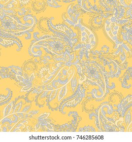 Paisley seamless pattern. Colorful damask vector background