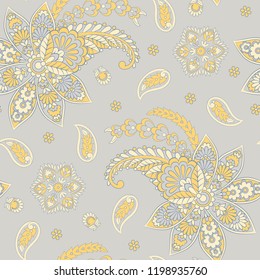 paisley seamless pattern. colorful vector textile background