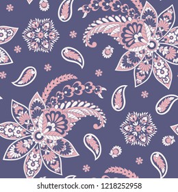 paisley seamless pattern. colorful vector textile background