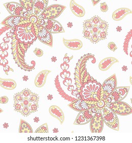 paisley seamless pattern. colorful vector textile background