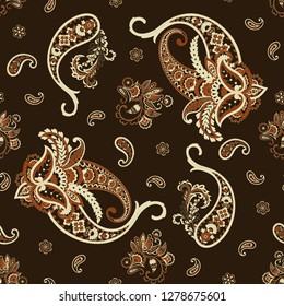 paisley seamless pattern. colorful vector textile background