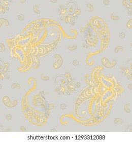 paisley seamless pattern. colorful vector textile background