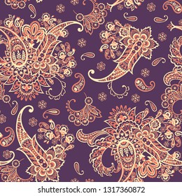 paisley seamless pattern. colorful vector textile background