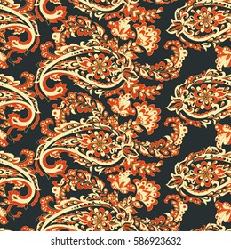 paisley seamless pattern. colorful vector wallpaper