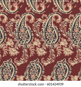 paisley seamless pattern. colorful vector wallpaper