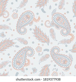 paisley seamless pattern. Damask colorful vector textile background