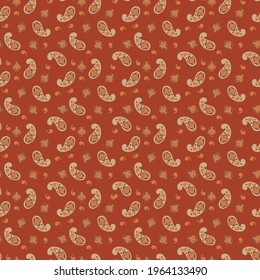 paisley seamless pattern. Damask colorful vector textile background