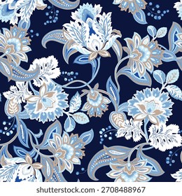 padrão sem emenda de paisley. fundo de tecido damask