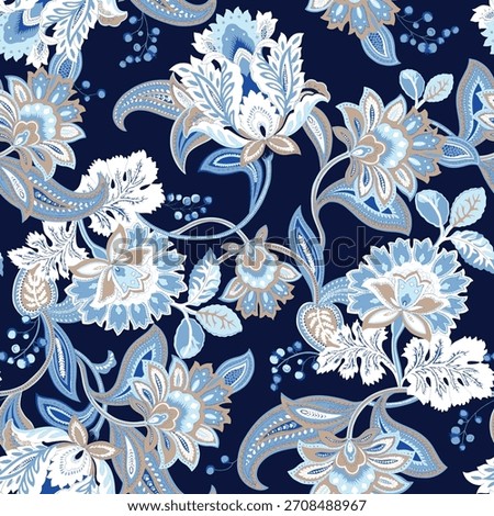 paisley seamless pattern. damask fabric background