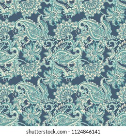 paisley seamless pattern. damask vector background