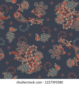 paisley seamless pattern. damask vector background