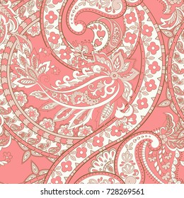 Paisley Seamless Pattern. Damask Vector Background