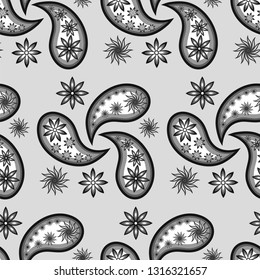 Paisley seamless pattern. Decorative ornament, vector