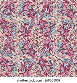 Paisley seamless pattern for design of packaging, paper and textiles. Vector illustration